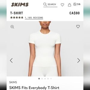 SKIMS XS White Fits Everybody T-shirt